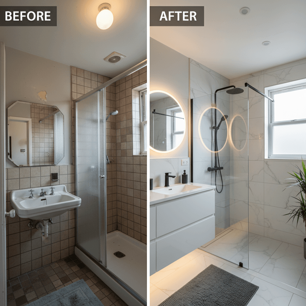 Bathroom remodeling detail